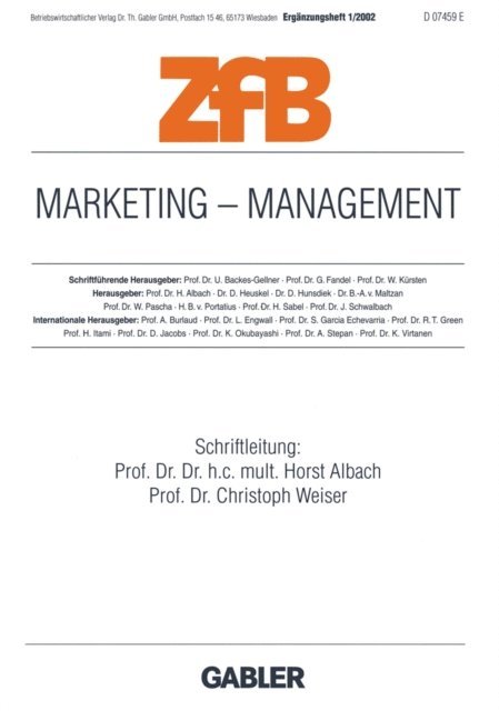 Christoph Weiser, Horst Albach - Marketing — Management, E-bok