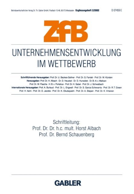 Bernd Schauenberg, Horst Albach - Unternehmensentwicklung im Wettbewerb, E-bok