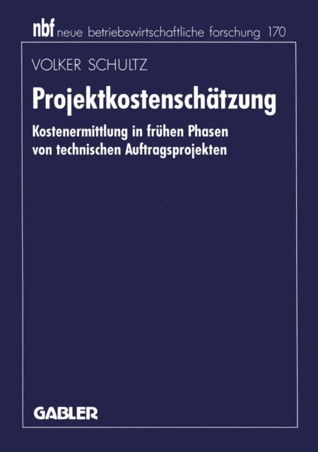 Volker Schultz - Projektkostenschätzung, E-bok