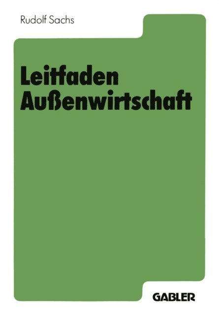 Rudolf Sachs - Leitfaden Außenwirtschaft, E-bok
