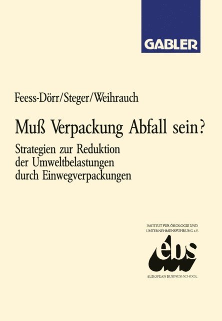 Eberhard Feess - Muß Verpackung Abfall sein?, E-bok