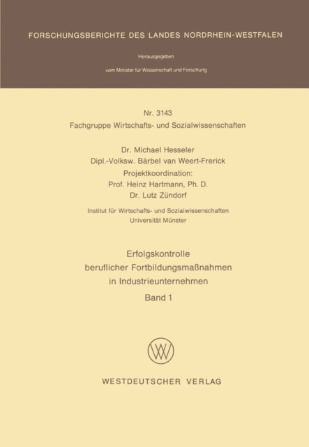 Michael Hesseler - Erfolgskontrolle beruflicher Fortbildungsmaßnahmen in Industrieunternehmen, E-bok