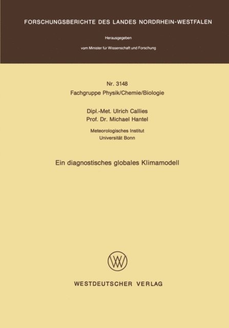 Ulrich Callies - Ein diagnostisches globales Klimamodell, E-bok