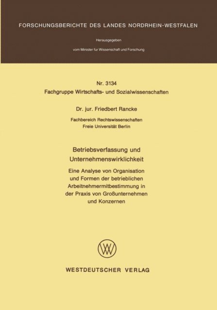 Friedbert Rancke - Betriebsverfassung und Unternehmenswirklichkeit, E-bok