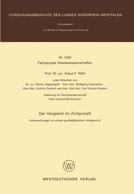Klaus F. Rohl - Der Vergleich im Zivilprozeß, E-bok