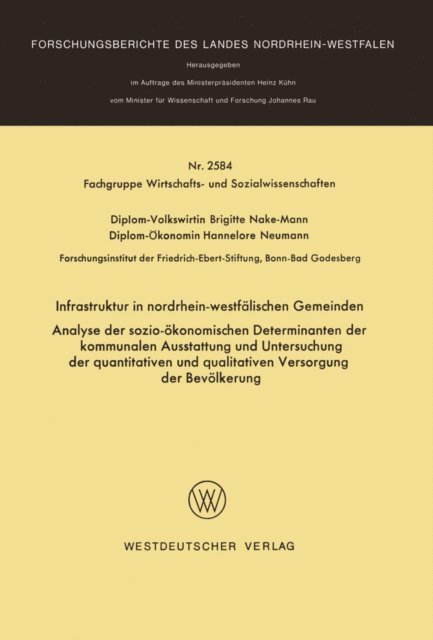 Brigitte Nake-Mann - Infrastruktur in nordrhein-westfälischen Gemeinden, E-bok