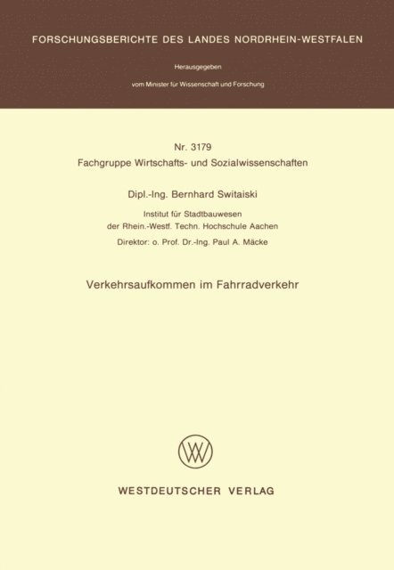 Bernhard Switaiski - Verkehrsaufkommen im Fahrradverkehr, E-bok
