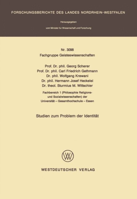 Georg Scherer - Studien zum Problem der Identität, E-bok