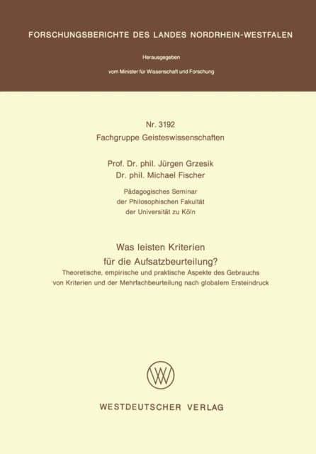 Jurgen Grzesik - Was leisten Kriterien für die Aufsatzbeurteilung?, E-bok
