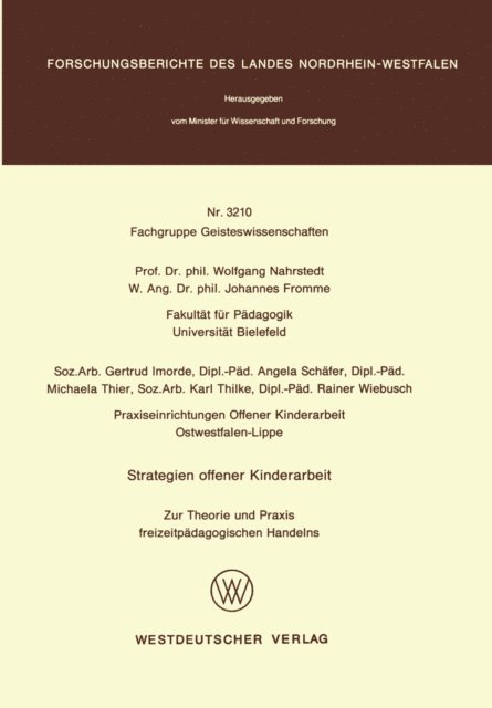Wolfgang Nahrstedt - Strategien offener Kinderarbeit, E-bok