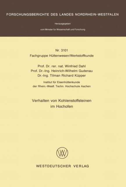 Winfried Dahl - Verhalten von Kohlenstoffsteinen im Hochofen, E-bok