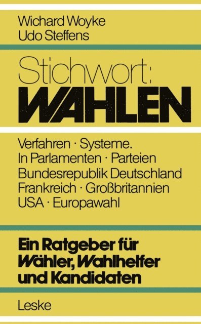 Wichard Woyke - Stichwort: Wahlen, E-bok