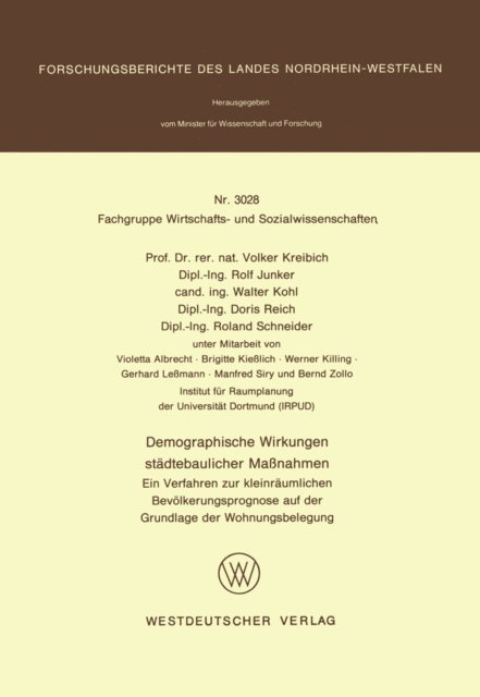 Volker Kreibich - Demographische Wirkungen städtebaulicher Maßnahmen, E-bok