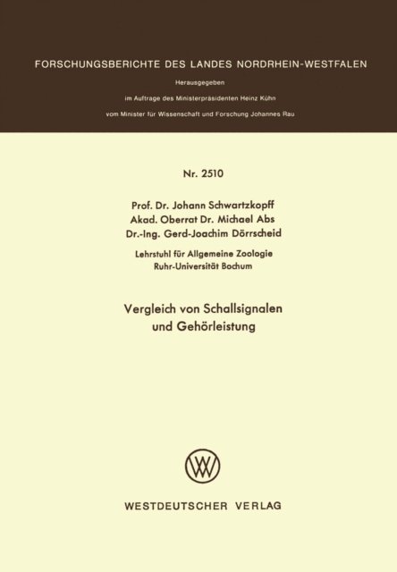 Johann Schwartzkopff - Vergleich von Schallsignalen und Gehörleistung, E-bok