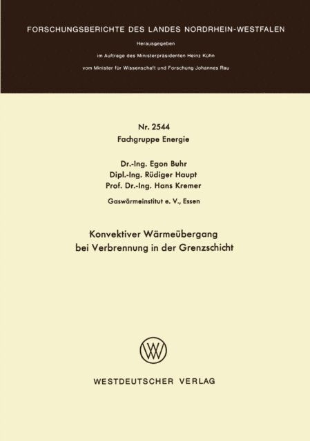 Egon Buhr - Konvektiver Wärmeübergang bei Verbrennung in der Grenzschicht, E-bok