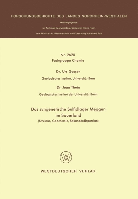 Urs Gasser - Das syngenetische Sulfidlager Meggen im Sauerland, E-bok