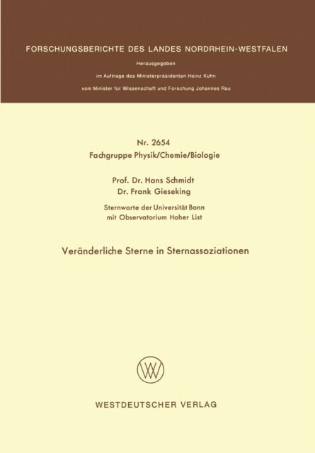 Hans Schmidt - Veränderliche Sterne in Sternassoziationen, E-bok