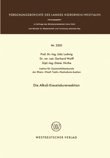 Udo Ludwig - Die Alkali-Kieselsäurereaktion, E-bok