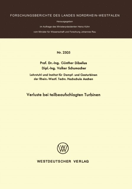 Gunther Dibelius - Verluste bei teilbeaufschlagten Turbinen, E-bok