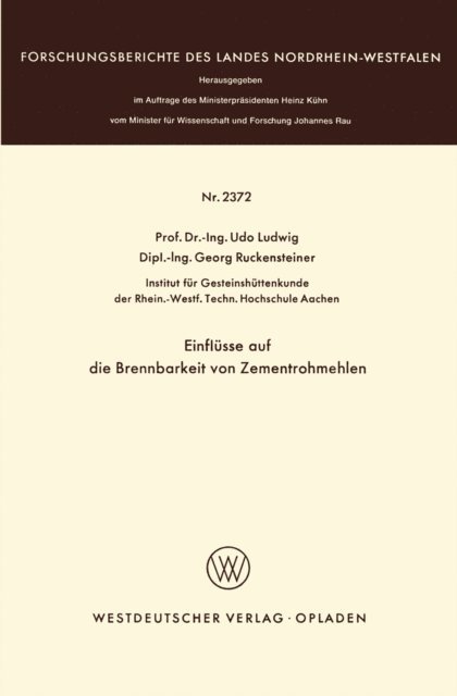 Udo Ludwig - Einflüsse auf die Brennbarkeit von Zementrohmehlen, E-bok