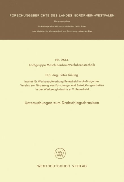 Peter Sieling - Untersuchungen zum Drehschlagschrauben, E-bok