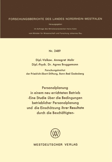 Annegret Mohr - Personalplanung in einem neu errichteten Betrieb, E-bok
