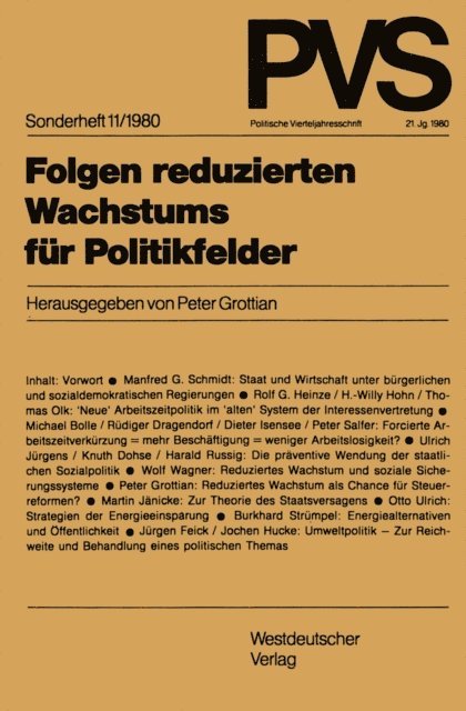 Peter Grottian - Folgen reduzierten Wachstums für Politikfelder, E-bok