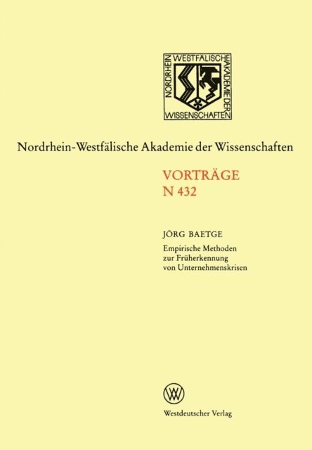 Jorg Baetge - Empirische Methoden zur Früherkennung von Unternehmenskrisen, E-bok