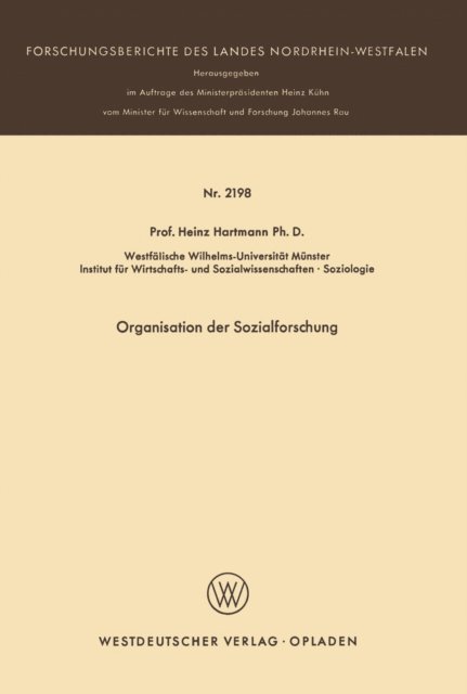 Heinz Hartmann - Organisation der Sozialforschung, E-bok