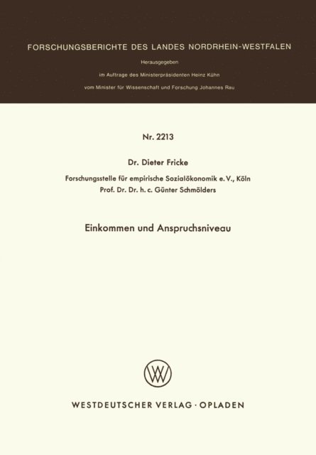 Dieter Fricke - Einkommen und Anspruchsniveau, E-bok