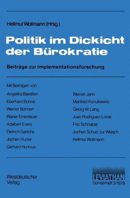 Hellmut Wollmann - Politik im Dickicht der Bürokratie, E-bok