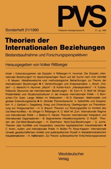 Volker Rittberger - Theorien der Internationalen Beziehungen, E-bok