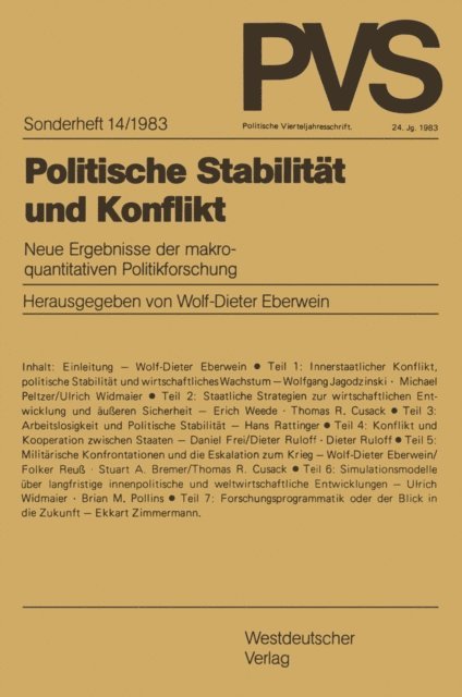 Wolf-Dieter Eberwein - Politische Stabilität und Konflikt, E-bok