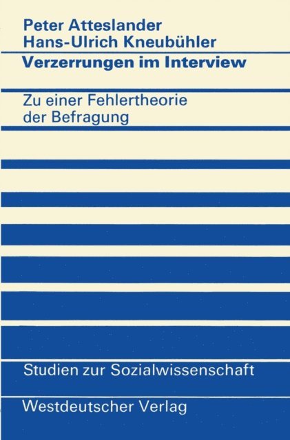 Peter Atteslander - Verzerrungen im Interview, E-bok