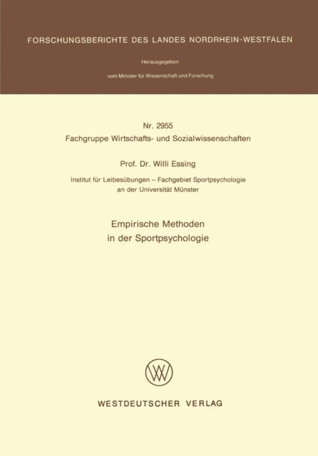 Willi Essing - Empirische Methoden in der Sportpsychologie, E-bok