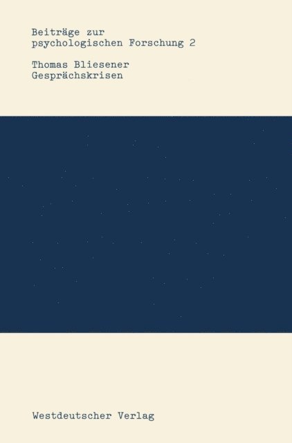 Thomas Bliesener - Gesprächskrisen, E-bok