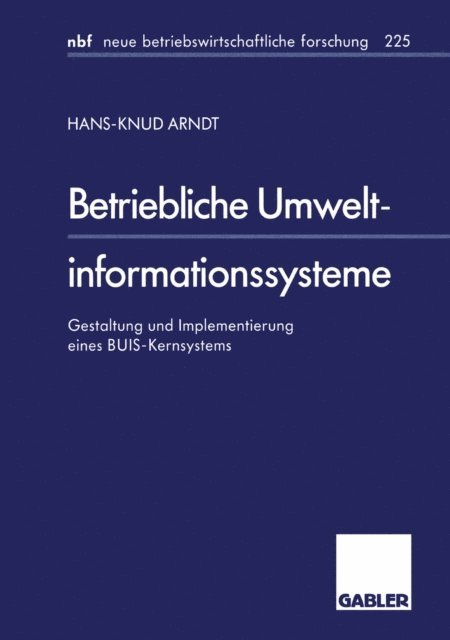 Hans-Knud Arndt - Betriebliche Umweltinformationssysteme, E-bok