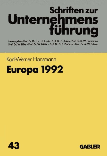 Karl-Werner Hansmann - Europa 1992, E-bok