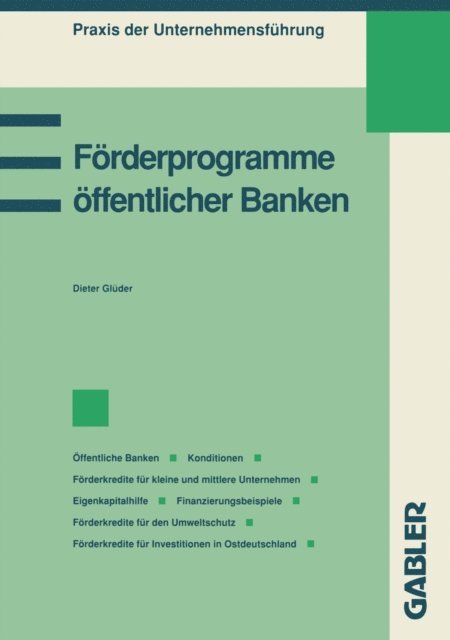 Dieter Gluder - Förderprogramme öffentlicher Banken, E-bok