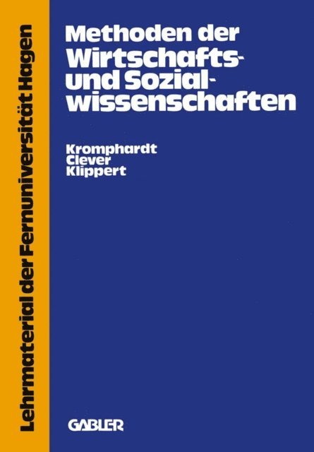 Jurgen Kromphardt - Methoden der Wirtschafts- und Sozialwissenschaften, E-bok