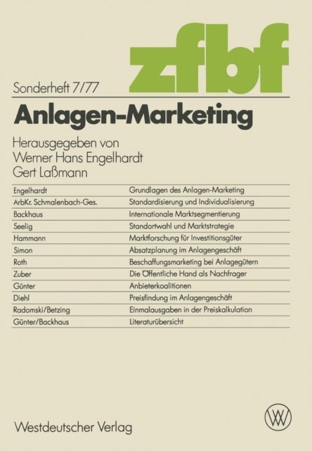 Gert Lassmann, Werner Hans Engelhardt - Anlagen-Marketing, E-bok