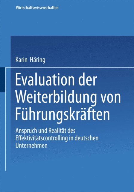 Karin Haring - Evaluation der Weiterbildung von Führungskräften, E-bok