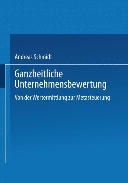 Andreas Schmidt - Ganzheitliche Unternehmensbewertung, E-bok
