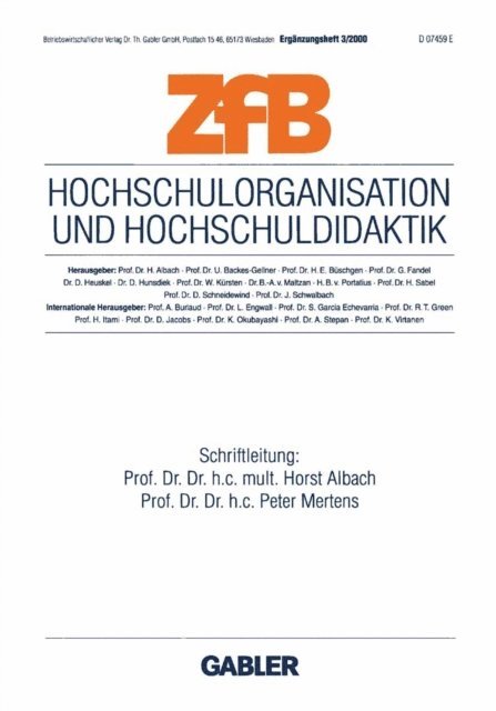 Peter Mertens, Horst Albach - Hochschulorganisation und Hochschuldidaktik, E-bok