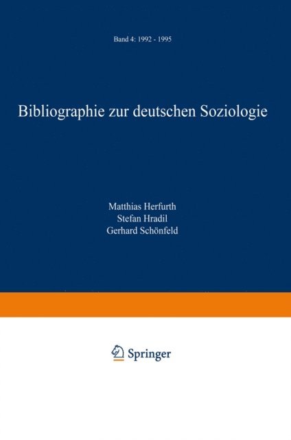 Stefan Hradil, Matthias Herfurth - Bibliographie zur deutschen Soziologie, E-bok