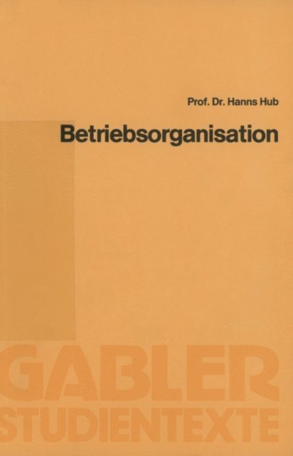 Hanns Hub - Betriebsorganisation, E-bok