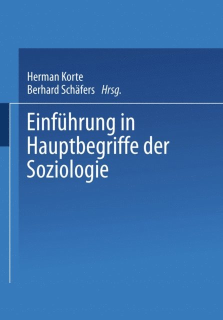 Bernhard Schafers, Hermann Korte - Einführung in Hauptbegriffe der Soziologie, E-bok