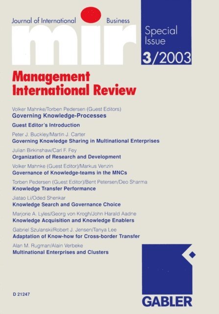 Torben Pedersen, Volker Mahnke - Governing Knowledge-Processes, E-bok