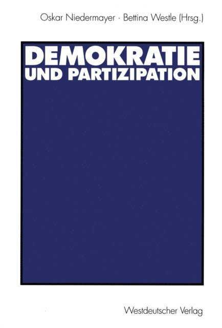 Bettina Westle, Oskar Niedermayer - Demokratie und Partizipation, E-bok