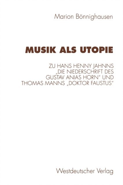 Marion Bonnighausen - Musik als Utopie, E-bok